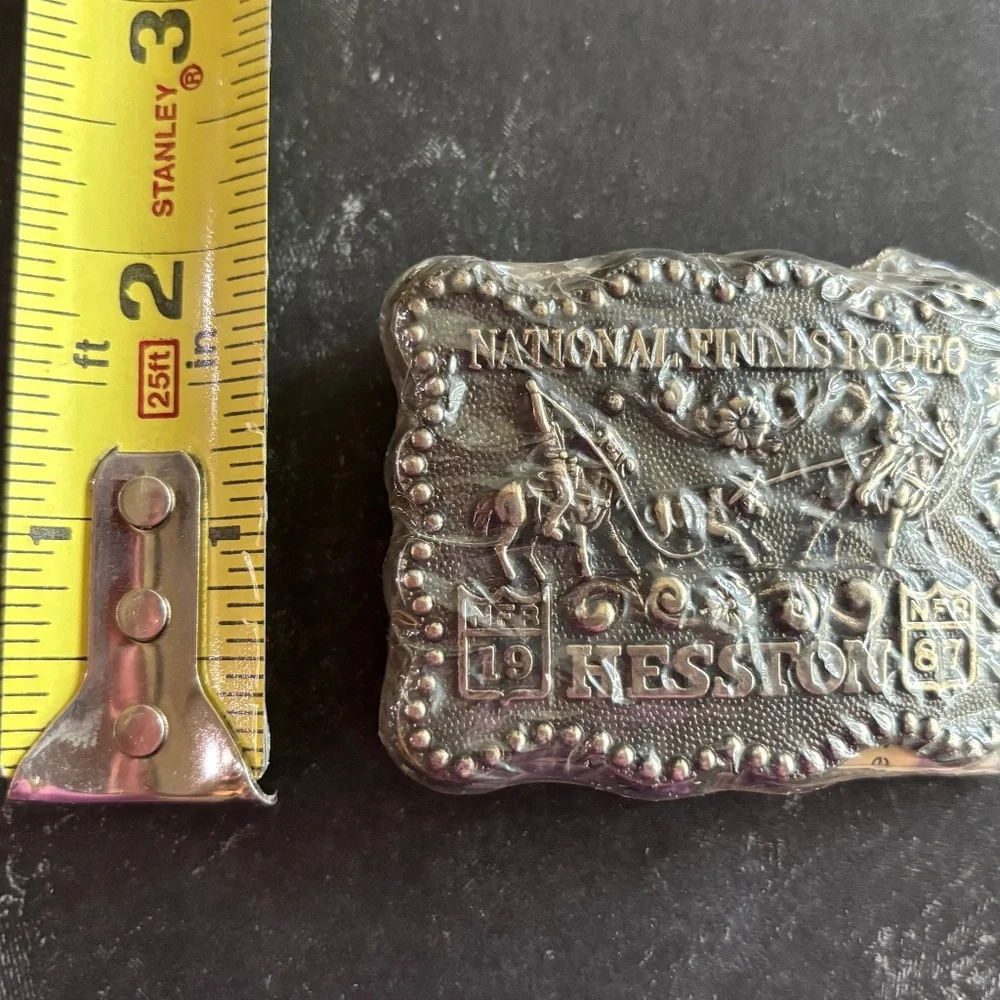 Hesston 1987 Bronze Youth National Finals Rodeo Commemorative Series Belt Buckle